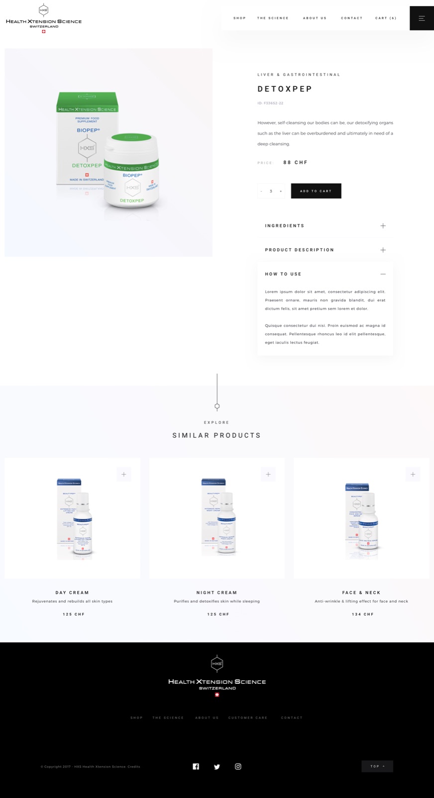 Health Xtension Science: product page