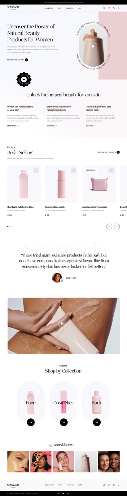 Senscacia cosmetics: home page